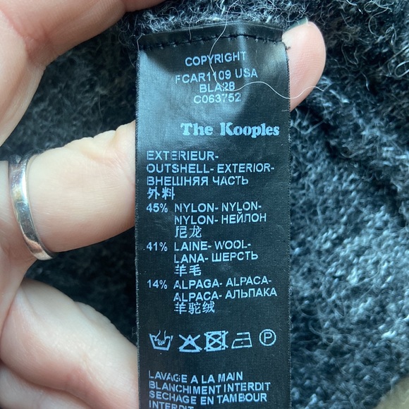 The Kooples Wool Alpaca Blend Open Front Cardigan size 0 xs - Picture 6 of 6